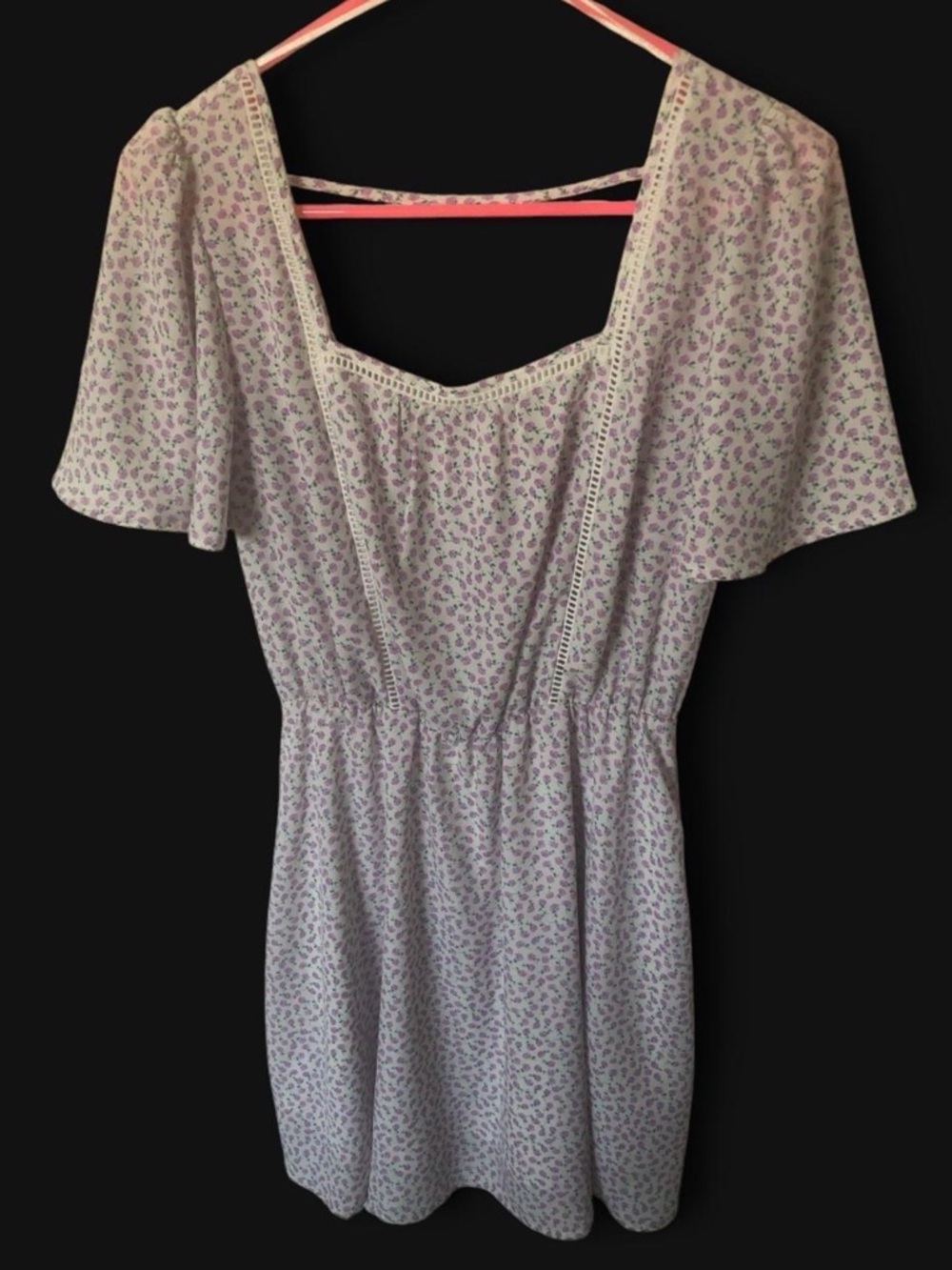 Sienna Sky Lavender Floral Square-Neck Tunic Top